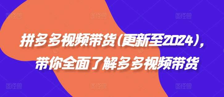 拼多多视频带货(更新至2024)，带你全面了解多多视频带货-三柒社区