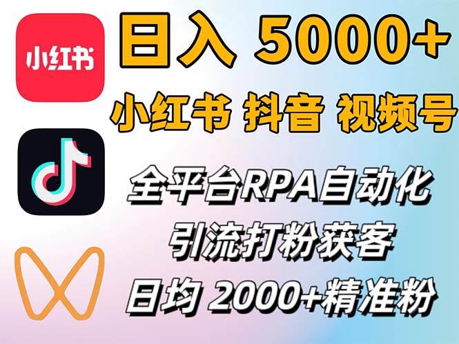 小红书、抖音、视频号RPA全自动矩阵引流截流获客工具，日均2000+精准粉丝-三柒社区