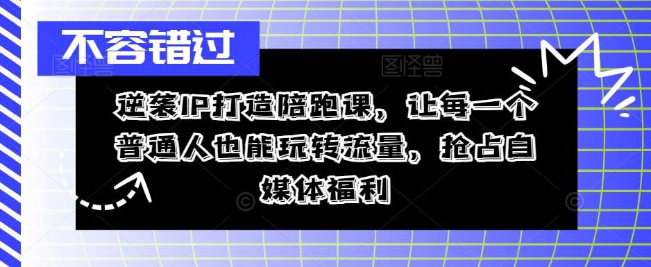 逆袭IP打造陪跑课，让每一个普通人也能玩转流量，抢占自媒体福利-三柒社区