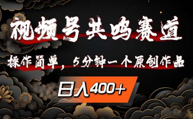 视频号共鸣赛道，操作简单，5分钟1个原创作品，日入几张【揭秘】-三柒社区