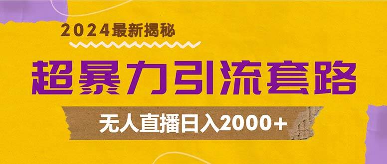 超暴力引流套路，无人直播日入2000+-三柒社区