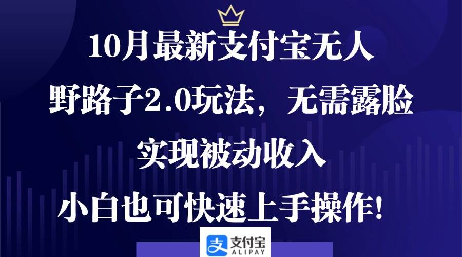 10月最新支付宝无人野路子2.0玩法，无需露脸，实现被动收入，小白也可…-三柒社区