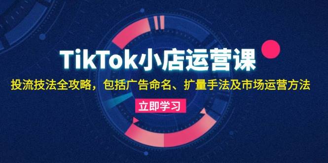 TikTok小店运营课：投流技法全攻略，包括广告命名 扩量手法及市场运营方法-三柒社区